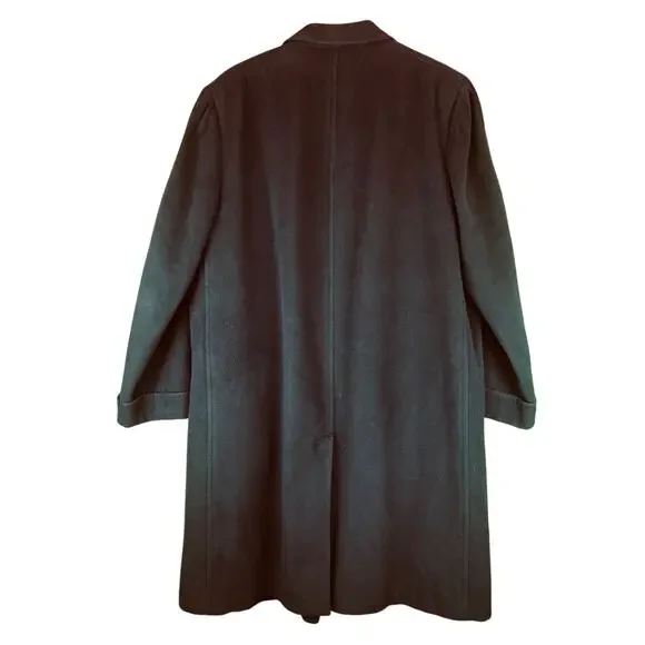 VTG 100% Imported Cashmere Overcoat Mens Black Cashmere Deluxe Roger Laurence - Picture 2 of 13